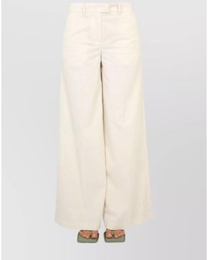 Ballantyne Cotton Wide-Leg Pants - Natural