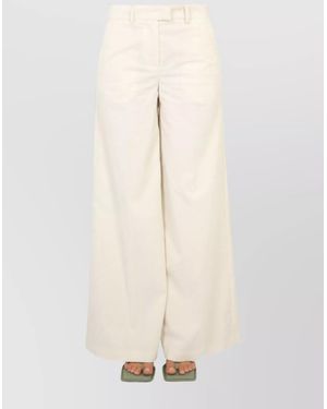 Ballantyne Wide-Leg Pants With Belt Loops And Pockets - Natural