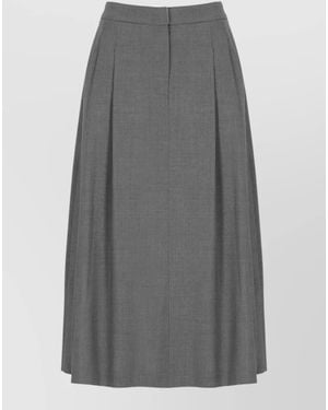 Peserico High Waist Darted Midi Length Pants - Gray