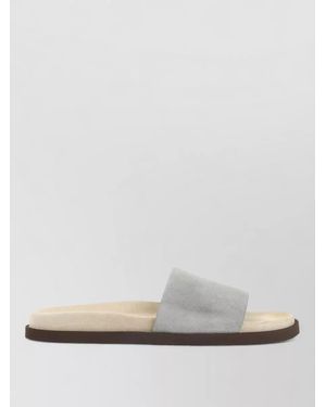 Brunello Cucinelli Suede Slide Sandals - Multicolour