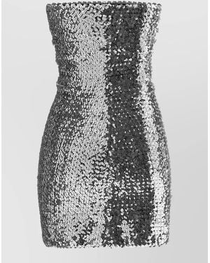 Gucci Sequin Mini Dress Off Shoulder La Miss - Grey