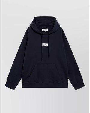 MM6 by Maison Margiela Hooded Jumper Drawstring Kangaroo Pocket Knit - Blue