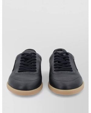 ZEGNA Leather Lace-Up Trainers - Black