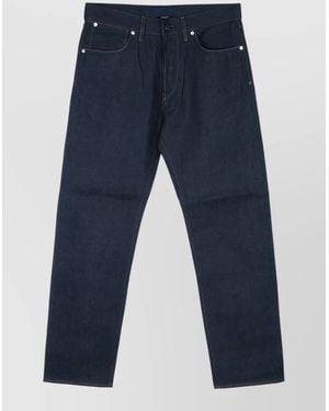 Stone Island Denim Pants Belt Loops Contrast Stitching - Blue