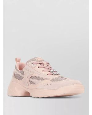 Roger Vivier Viv On The Run Mesh Lace Trainers - Pink