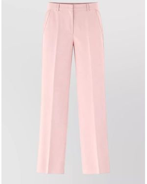 Max Mara Virgin Wool Straight-Leg Suit Pants - Pink