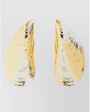 ARMARIUM Mussel Shell Textured Metal Drop Earrings - Metallic