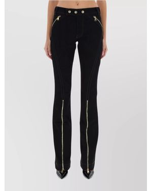 Versace Jeans Couture Zipped Slim-Fit Trousers - Black