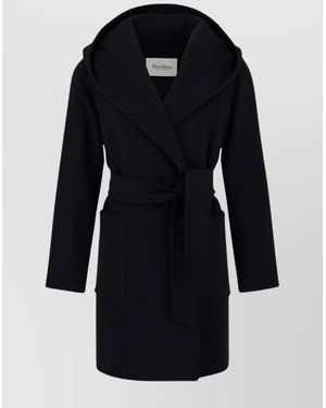 Max Mara Rialto Wrap Coat Hood - Blue