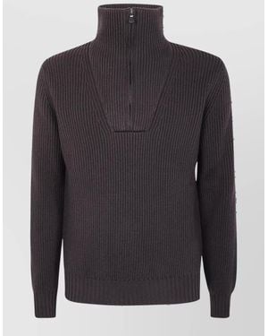 Filippo De Laurentis Half Zip Wool Jumper - Grey
