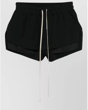 Rick Owens Layered Hem Drawstring Shorts Dry Clean - Black