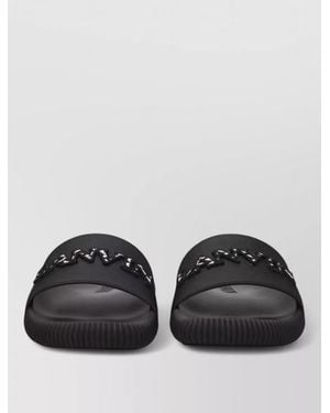 Lanvin Embellished Logo Slides - Black