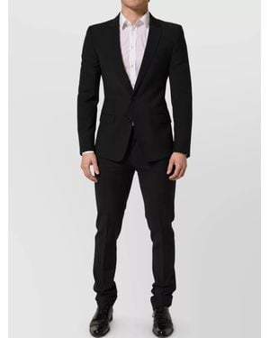 Dolce & Gabbana Slim Fit Single Breasted Wool Suit - Black