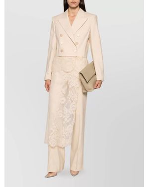 Zimmermann Wool Lace Straight-Leg Suit Trousers - Natural
