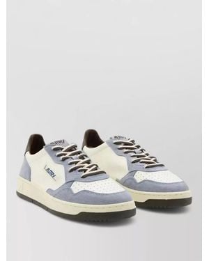 Autry Low Sneakers Contrast Panels Perforated Toe Box - White