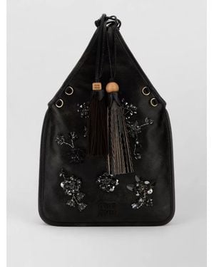 Miu Miu Na Nappa Leather Bucket Bag - Black