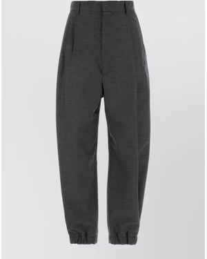 Moschino High Waisted Wool Pants Tailored Pleated - Gray