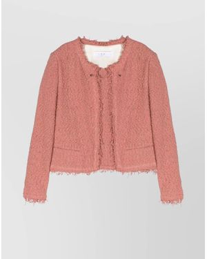IRO Cotton Jacket Fringed Edge - Pink