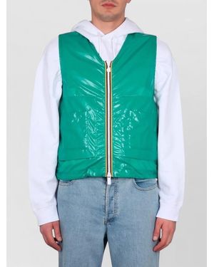 K-Way Barnel Sleeveless Vest Lightweight Patch Pockets - Green