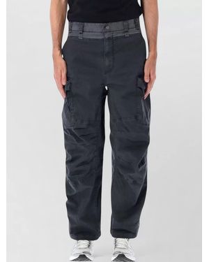DIESEL Rolfys Puffer Pants Belt Loops Cargo Pockets - Blue