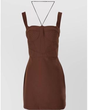 Nensi Dojaka 'Maddie' Fitted Silhouette Mini Length Dress - Brown