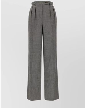 Rochas Houndstooth Wide-Leg Trousers - Grey
