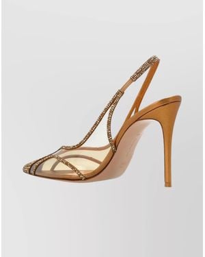 Gianvito Rossi Stiletto Pumps Crystal Embellishments - Natural