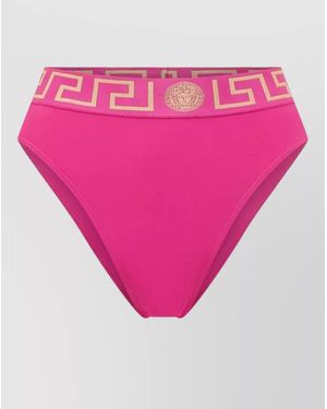 Versace Medusa Greca High Waist Swim Bottoms - Pink
