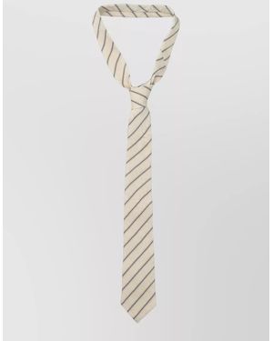 Frankie Shop Lene Striped Silk Blend Tie - White