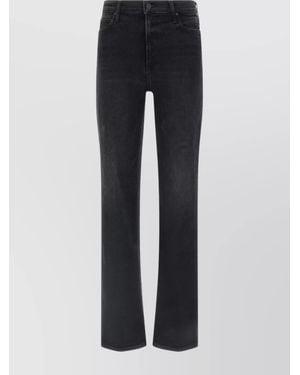 Mother Five-Pocket Denim Pants Featuring Belt Loops - Black