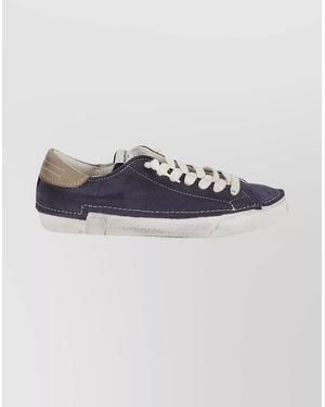 Philippe Model Low Top Sneakers Contrast Stitching - Blue