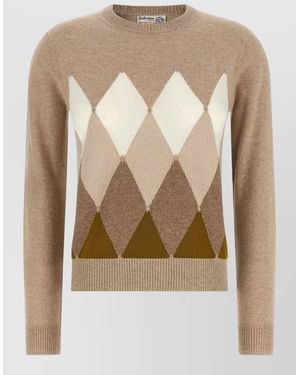 Ballantyne Cashmere Diamond-Pattern Sweater - Natural