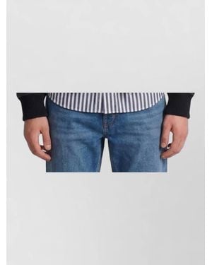 Ami Paris Lambskin Leather Zip-Up Jacket - Blue