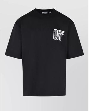 Off-White c/o Virgil Abloh Motion Arrow Graphic Cotton T Shirt Crew - Black