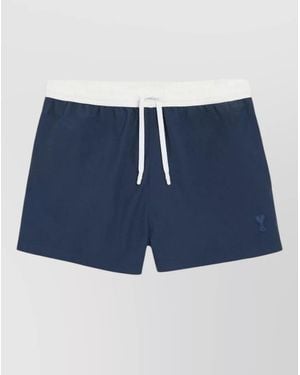 Ami Paris Beach Shorts Side Pockets Back Pocket - Blue