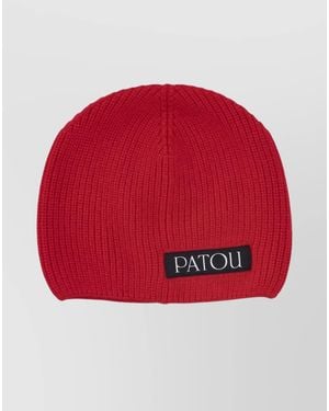 Patou Ribbed Cashmere Beanie - Red
