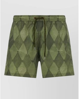 Ballantyne Swim Shorts Logo Detail And Back Pocket - Green