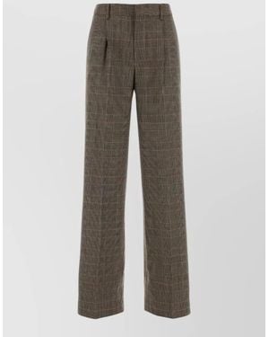 PT Torino Lola Wool Blend Checked Tailored Pants - Gray