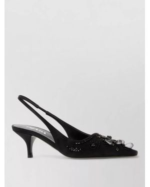 Prada Satin Mules - Black