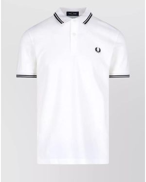 Comme des Garçons Short Sleeves With Contrast Trim And Polo Collar - White