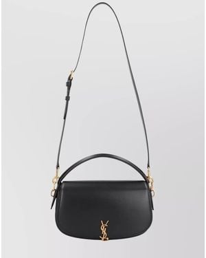 Saint Laurent Voltaire Leather Shoulder Bag - White