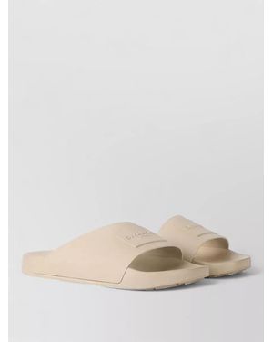 Givenchy Rubber Slide Mules Flat Open Toe Label - Natural