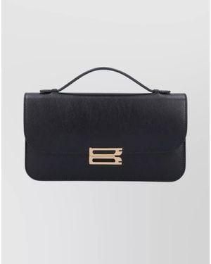 Victoria Beckham Dia Leather Clutch Bag - Blue