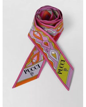 PUCCI Silk Twill Rectangular Hair Bandeau Scarf - Red