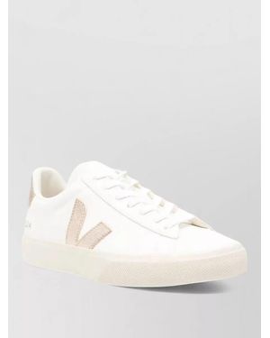 Veja Leather Lace-Up Trainers - Natural