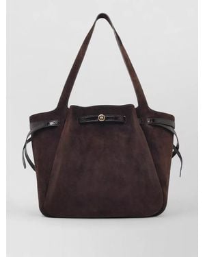 Tory Burch Romy Tote Suede Shoulder Bag - Black