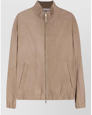 BOSS Suede Leather Jacket - Natural