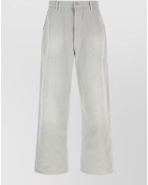 Maison Margiela Cotton Wide-Leg Trousers - White