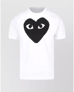 COMME DES GARÇONS PLAY Graphic Print Crew Neck Short Sleeve Top - White