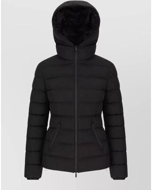 Moncler Hooded Padded Quilted Casual Long Jacket - Black